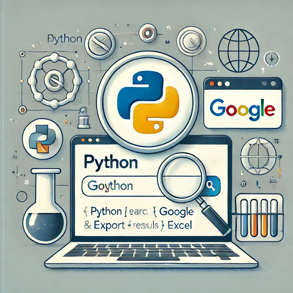 Dall·e 2024 11 02 15.42.27 A Header Image For A Blog Post About Using Python And Flask To Perform Google Searches And Export Results To An Excel File. The Image Should Feature E